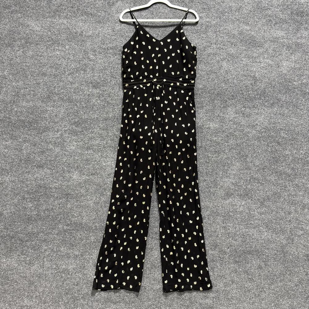 Derek Lam 10 Crosby Jumpsuit Womens 2 Black Paisley Sleeveless V Neck Lined